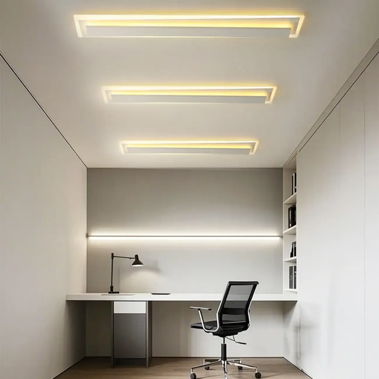 2-Light Geometric Flush Mount Ceiling Light for Living Room Image - 2