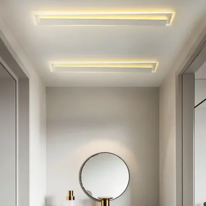 2-Light Geometric Flush Mount Ceiling Light for Living Room Image - 4