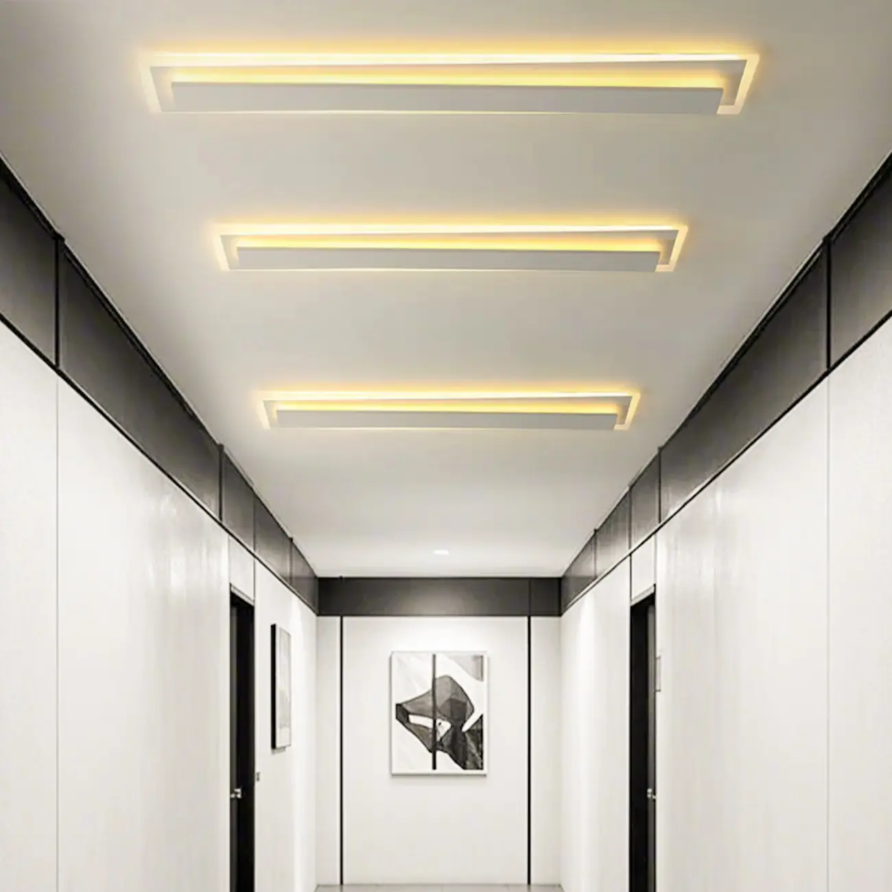 2-Light Geometric Flush Mount Ceiling Light for Living Room Image - 5 | homeyfad