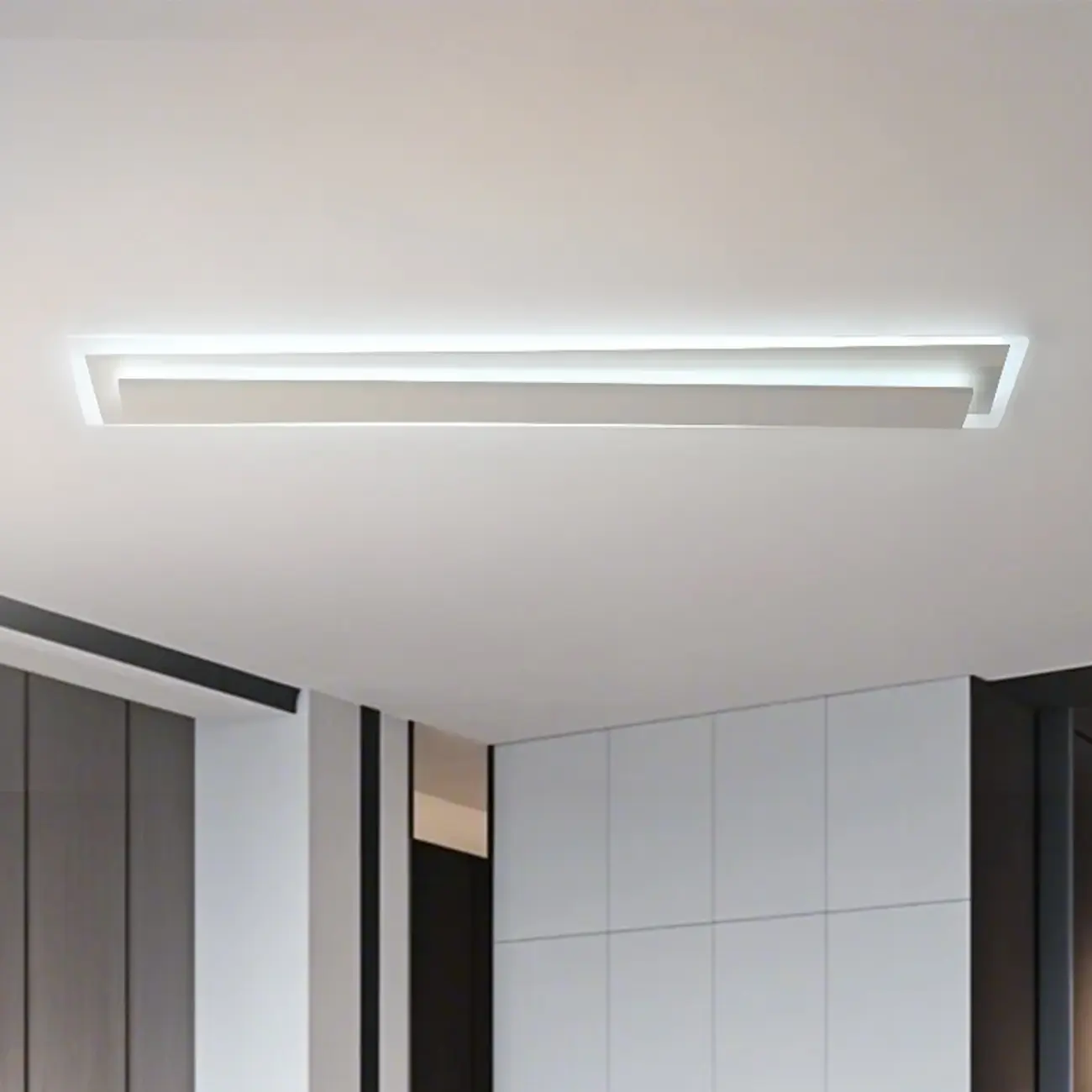 2-Light Geometric Flush Mount Ceiling Light for Living Room Image - 8 | homeyfad