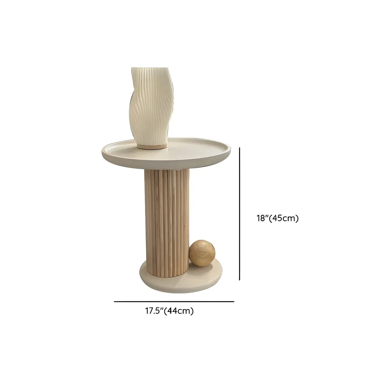 White Scandinavian Stylish Round Wood Coffee Table Image - 11