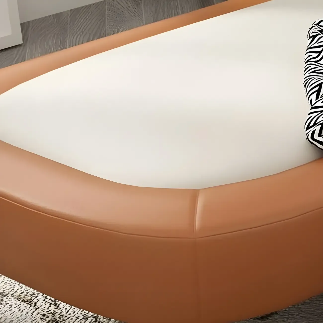 Modern Wood Frame Armless Reclining Chaise Lounge Image - 11