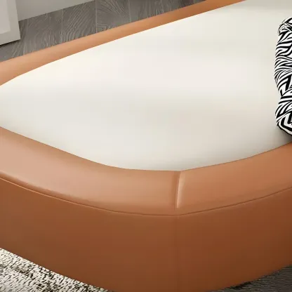 Modern Wood Frame Armless Reclining Chaise Lounge Image - 11