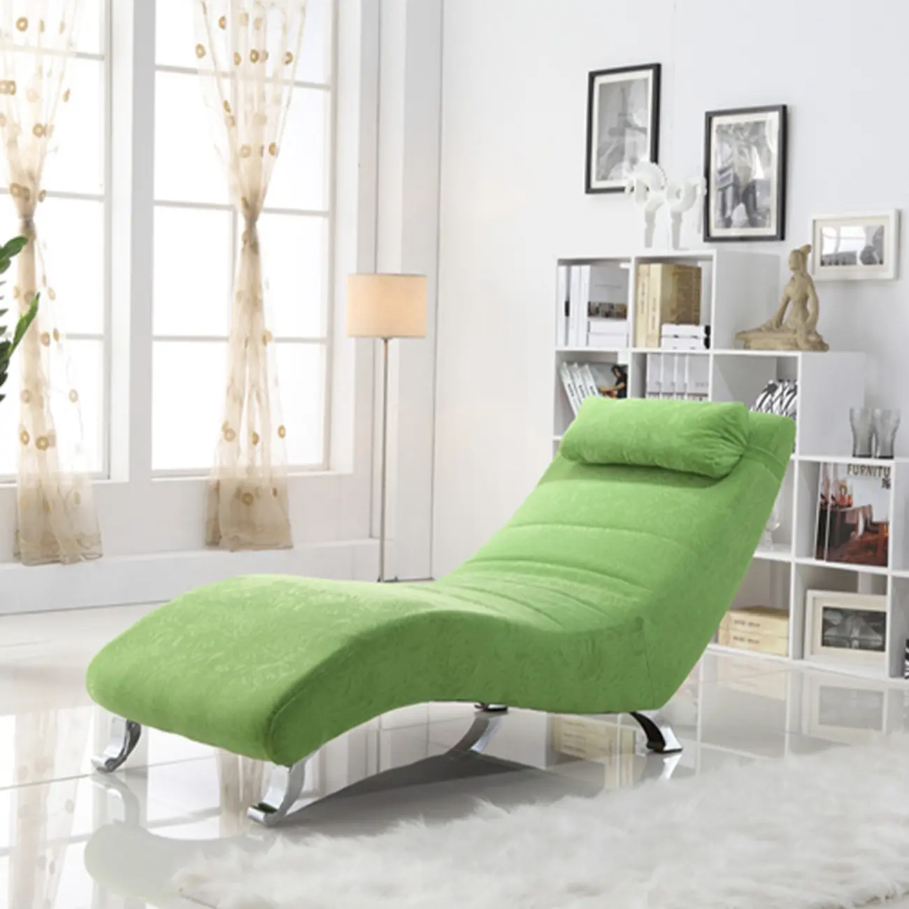 Contemporary Pink Upholstery Reclining Armless Chaise Lounge Image - 2 | homeyfad