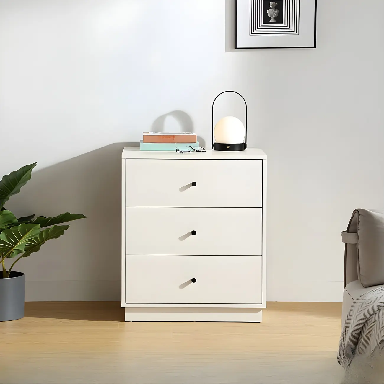 Durable White Wooden Dressers & Chests with Compact Storage Image - 7 | homeyfad