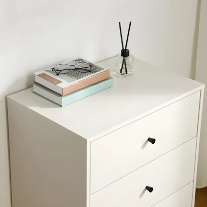 Durable White Wooden Dressers & Chests with Compact Storage Image - 6