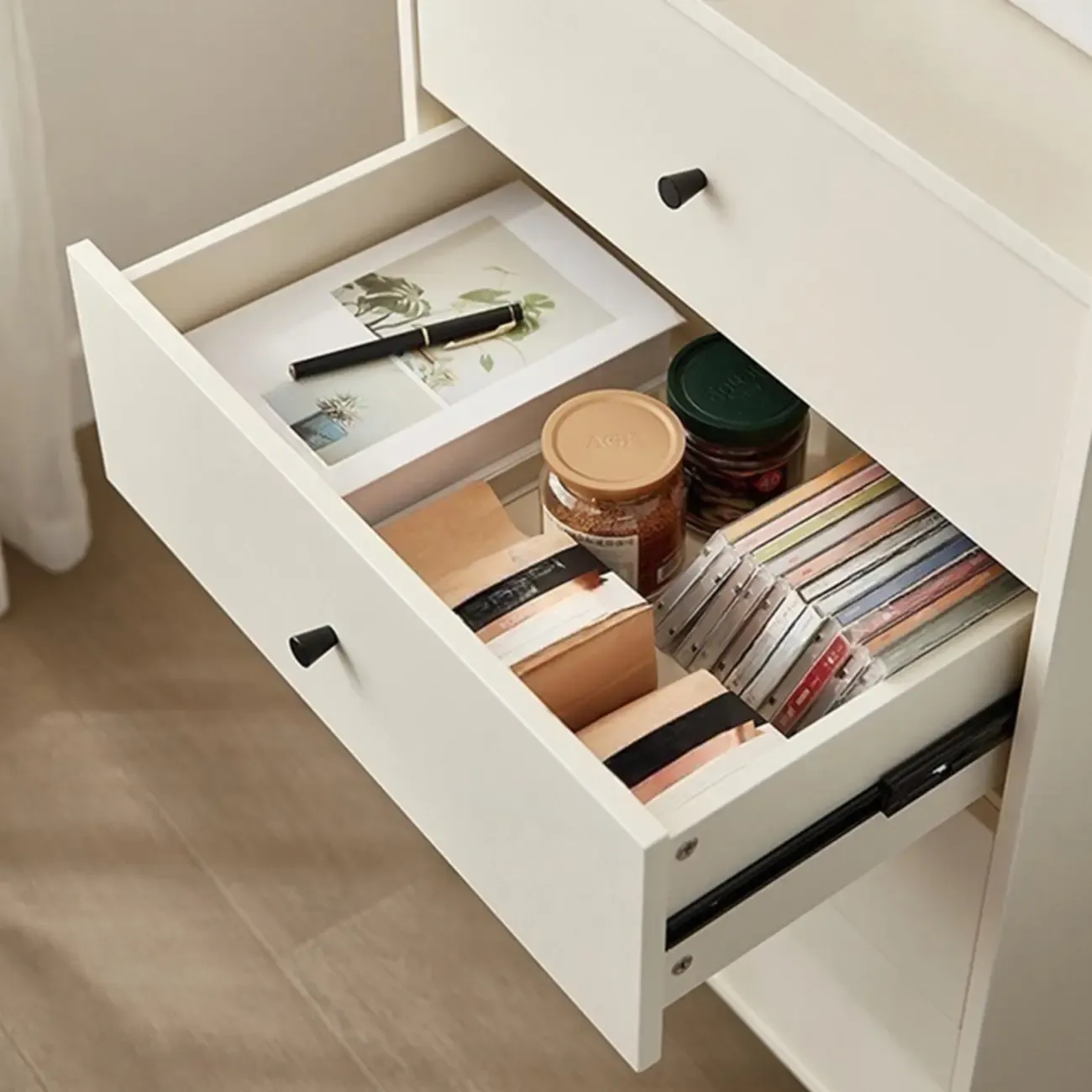 Durable White Wooden Dressers & Chests with Compact Storage Image - 11
