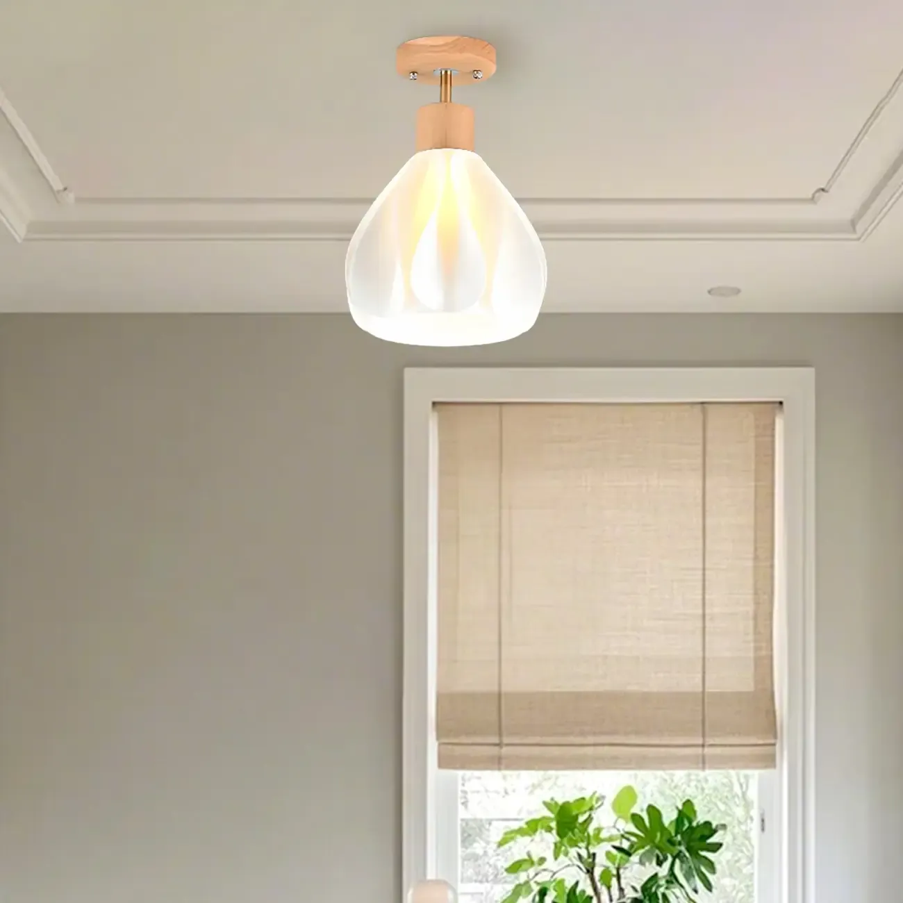 Natural Finish Coninal Ceiling Light for Indoor Spaces Image - 1