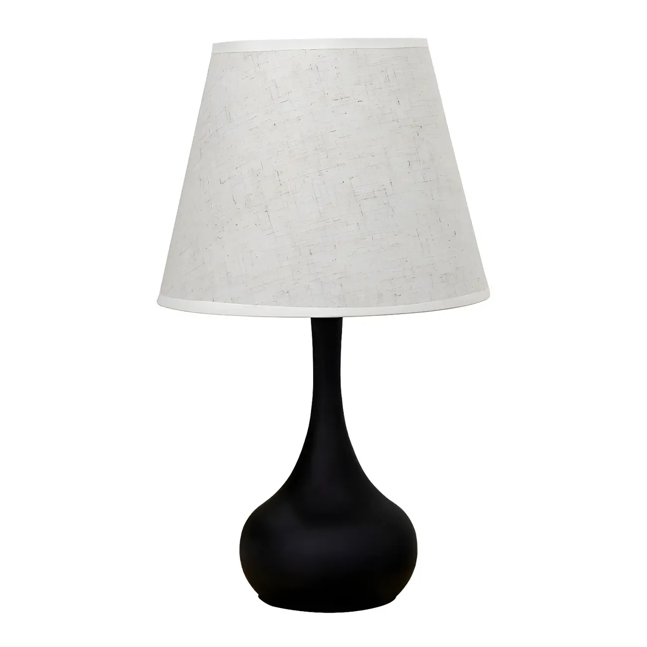 Bedside Elegant Black/White Metal Fabric Table Lamp Image - 5