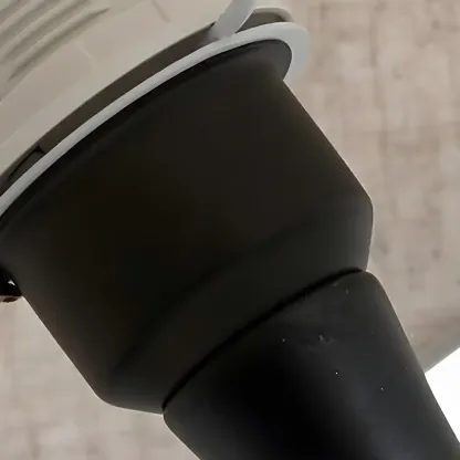 Bedside Elegant Black/White Metal Fabric Table Lamp Image - 6