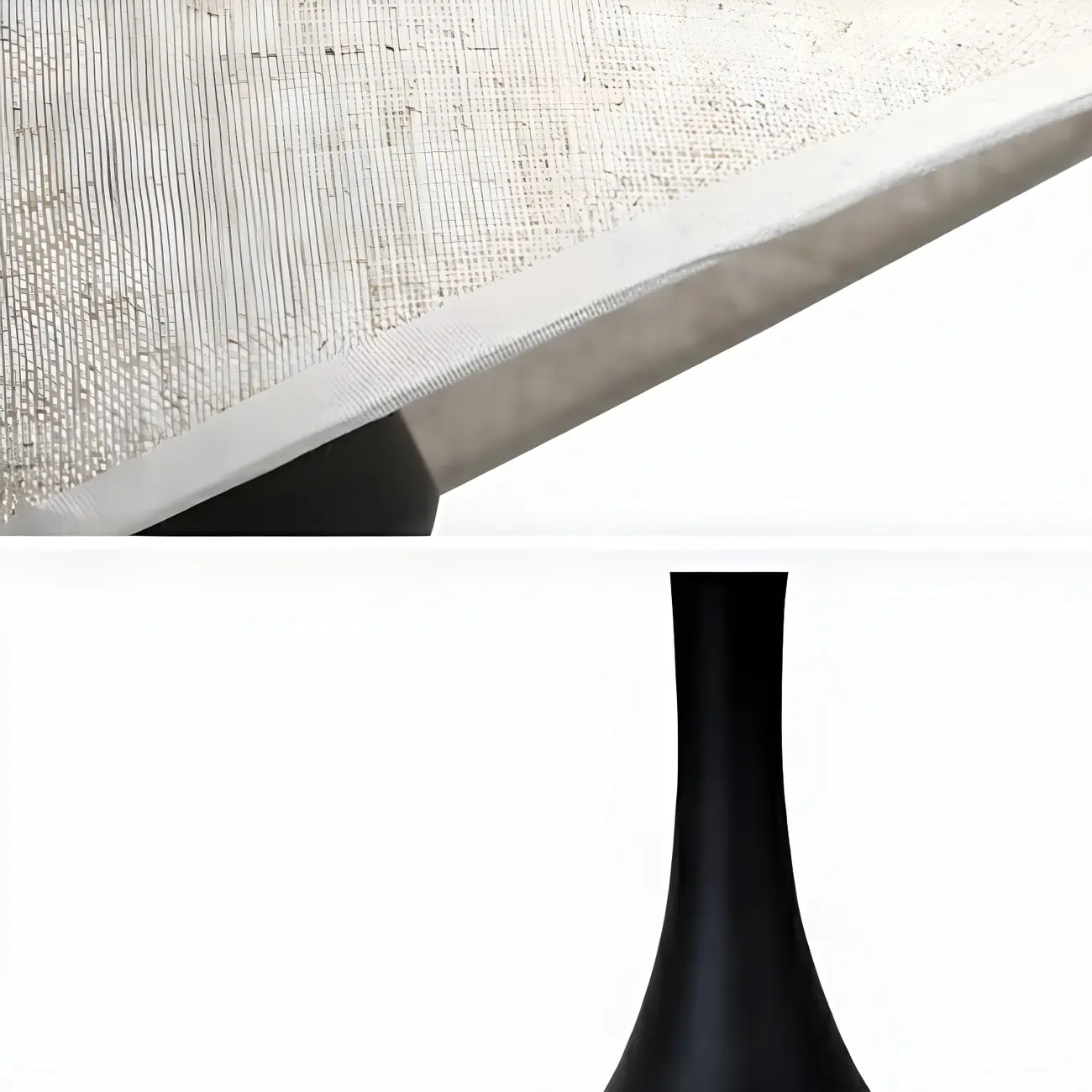 Bedside Elegant Black/White Metal Fabric Table Lamp Image - 7 | homeyfad