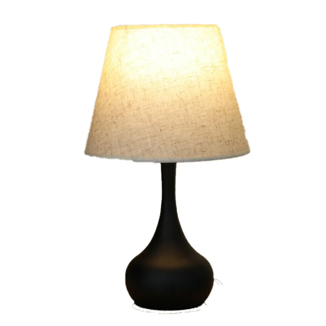 Bedside Elegant Black/White Metal Fabric Table Lamp Image - 10 | homeyfad