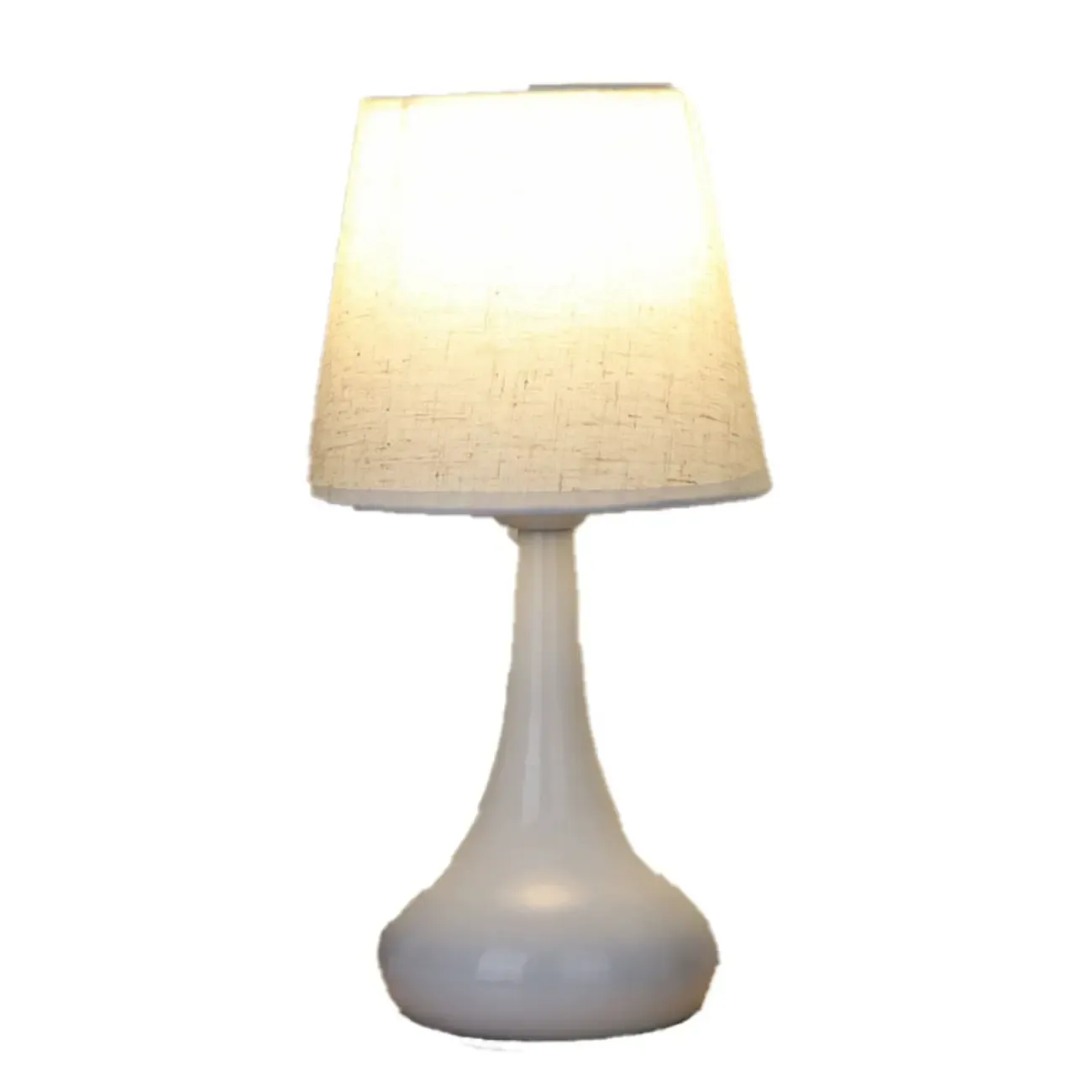 Bedside Elegant Black/White Metal Fabric Table Lamp Image - 11