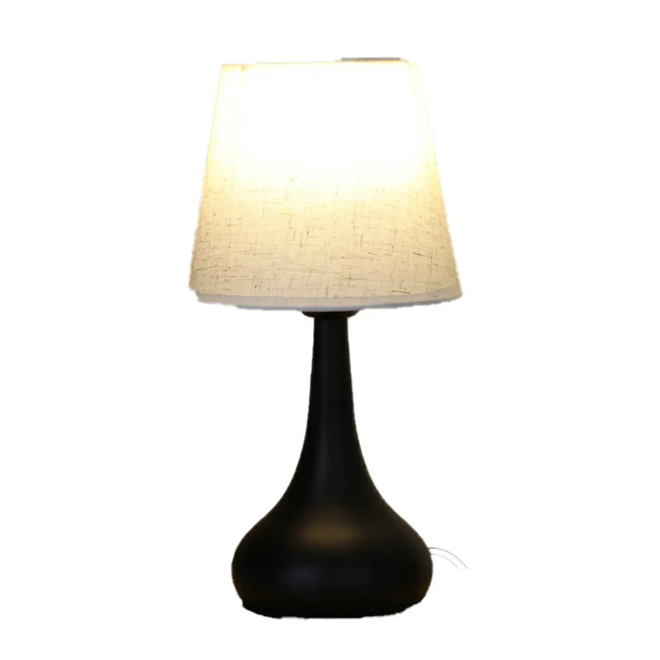 Bedside Elegant Black/White Metal Fabric Table Lamp Image - 12 | homeyfad