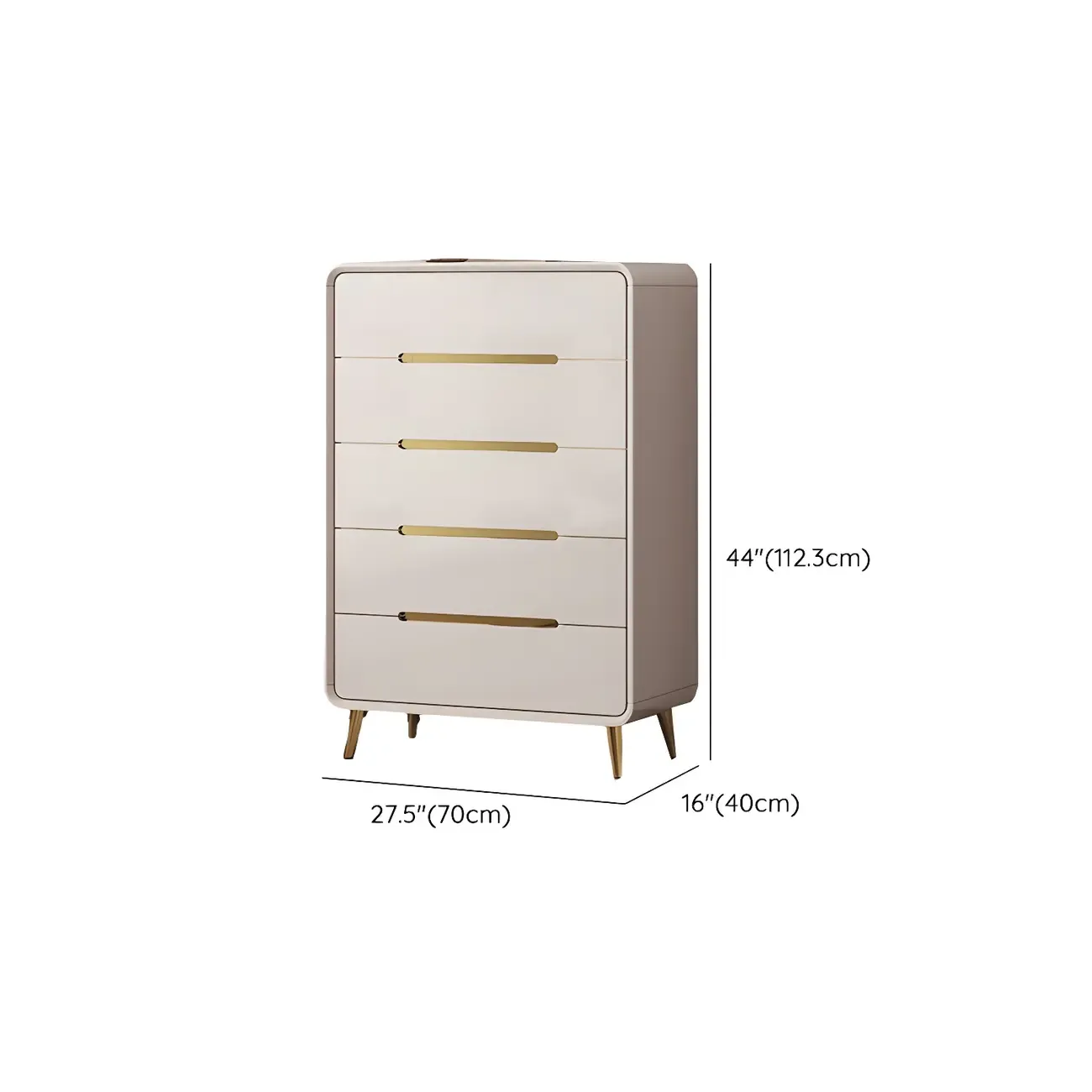White Glam Bedroom Modern Wood Dresser with Legs Image - 22