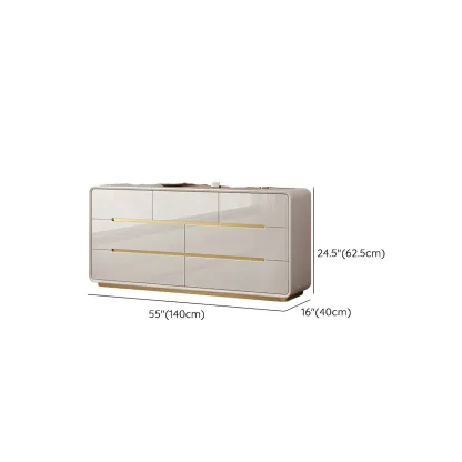 White Glam Bedroom Modern Wood Dresser with Legs Image - 24