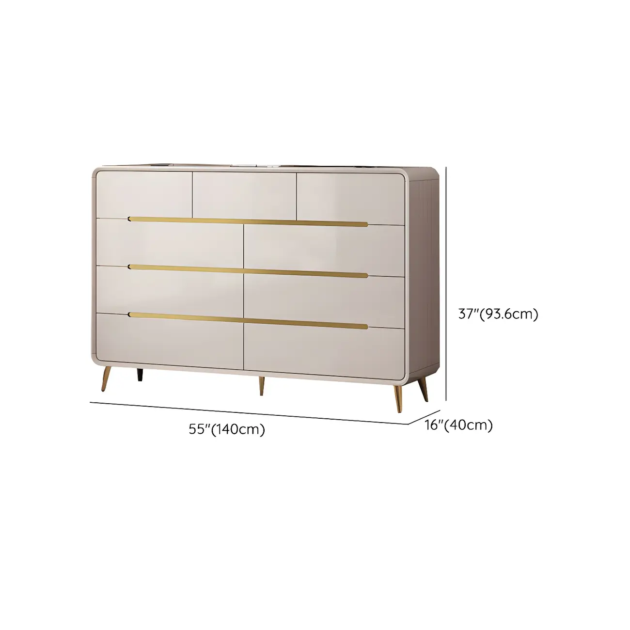 White Glam Bedroom Modern Wood Dresser with Legs Image - 28 | homeyfad