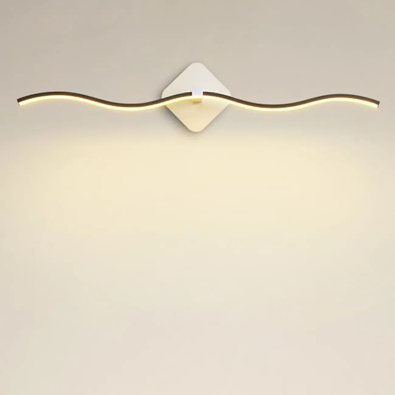 Contemporary Metal Wave Shaped LED Vanity Light for Bathroom Image - 3