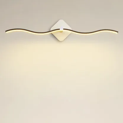 Contemporary Metal Wave Shaped LED Vanity Light for Bathroom Image - 3