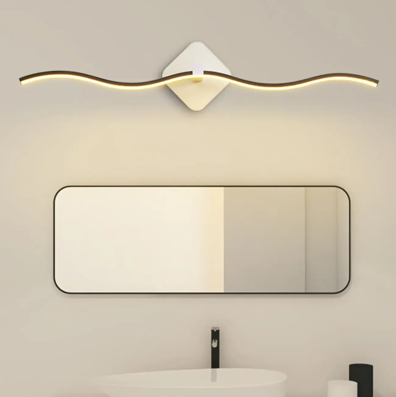 Contemporary Metal Wave Shaped LED Vanity Light for Bathroom - HomeyFad