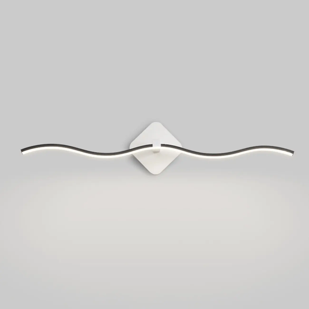 Contemporary Metal Wave Shaped LED Vanity Light for Bathroom Image - 7 | homeyfad