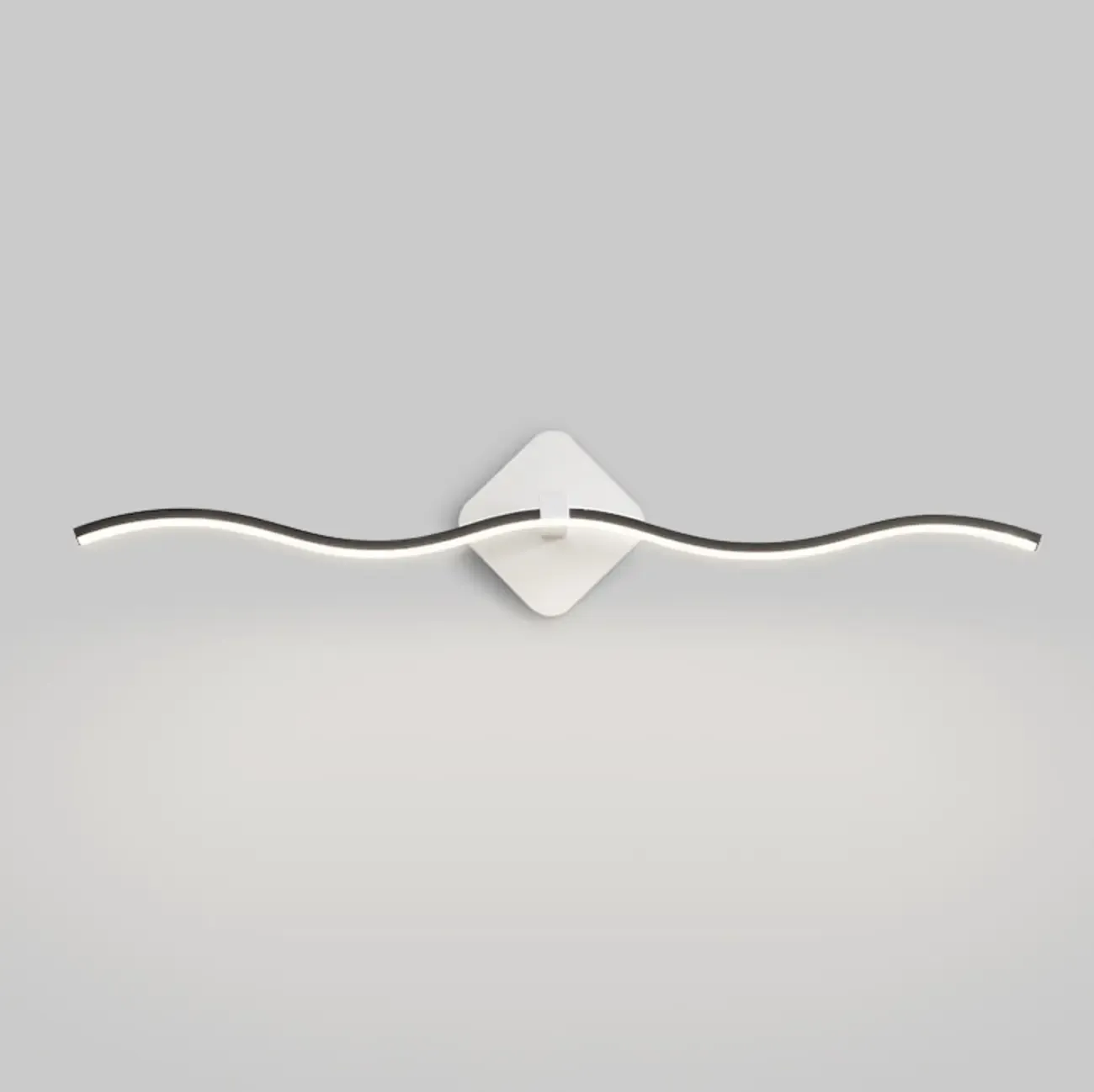 Contemporary Metal Wave Shaped LED Vanity Light for Bathroom Image - 7