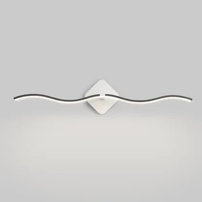 Contemporary Metal Wave Shaped LED Vanity Light for Bathroom Image - 7