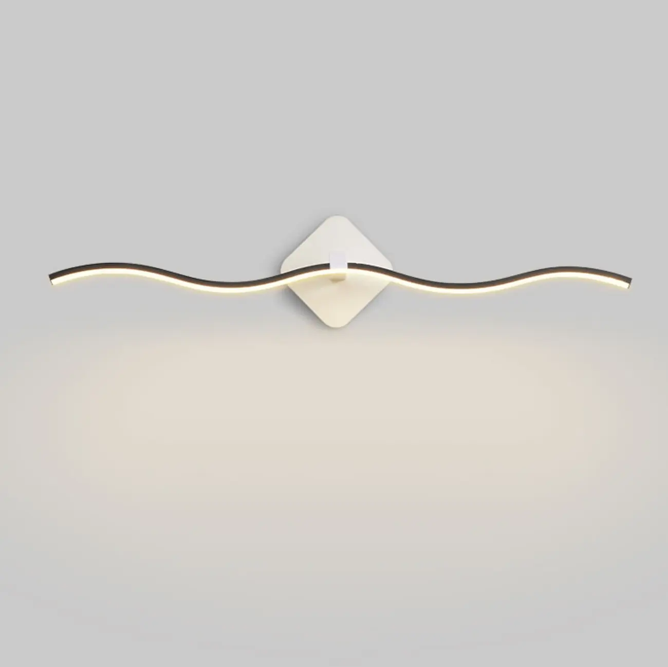 Contemporary Metal Wave Shaped LED Vanity Light for Bathroom Image - 8 | homeyfad