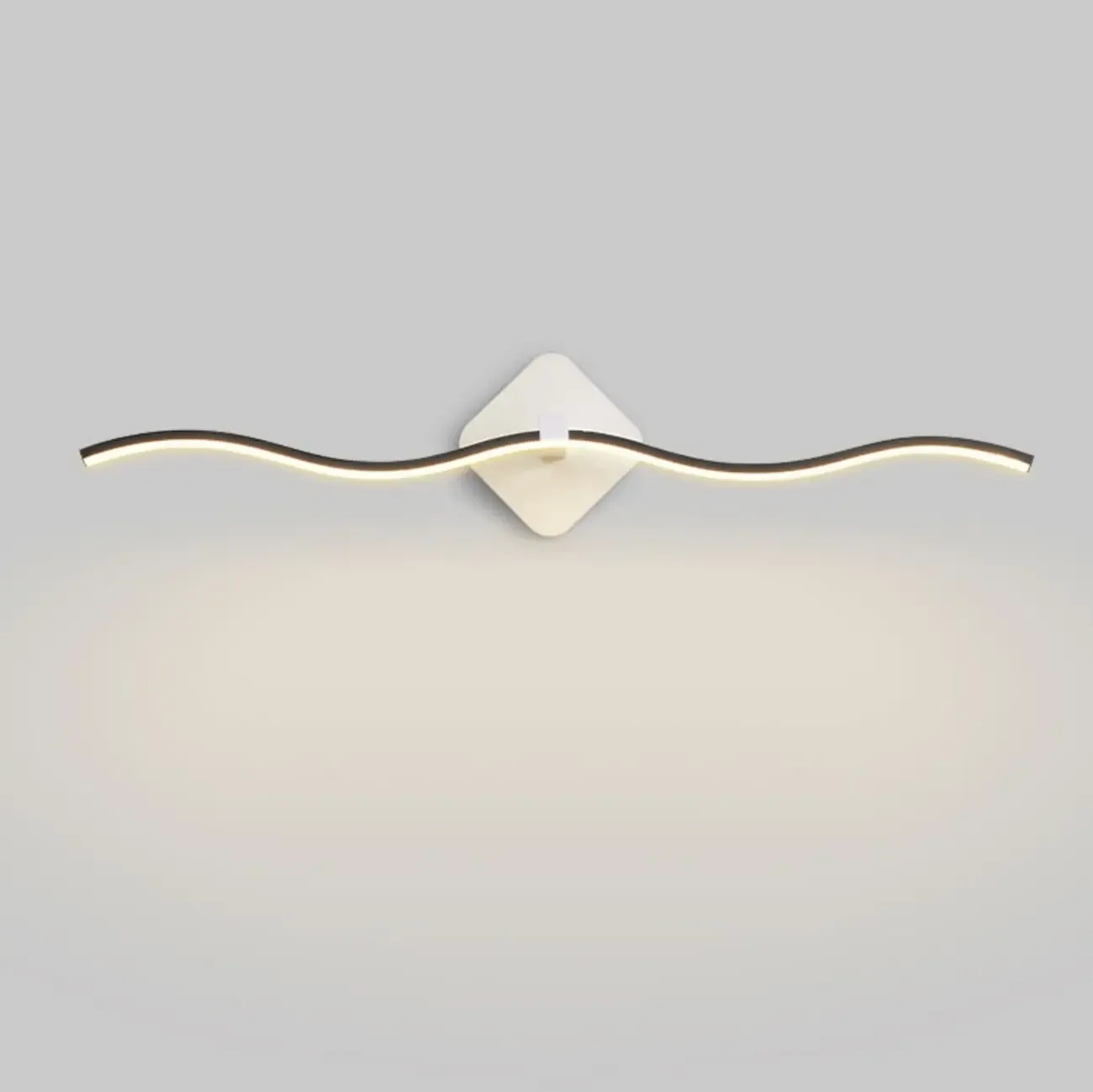Contemporary Metal Wave Shaped LED Vanity Light for Bathroom Image - 8