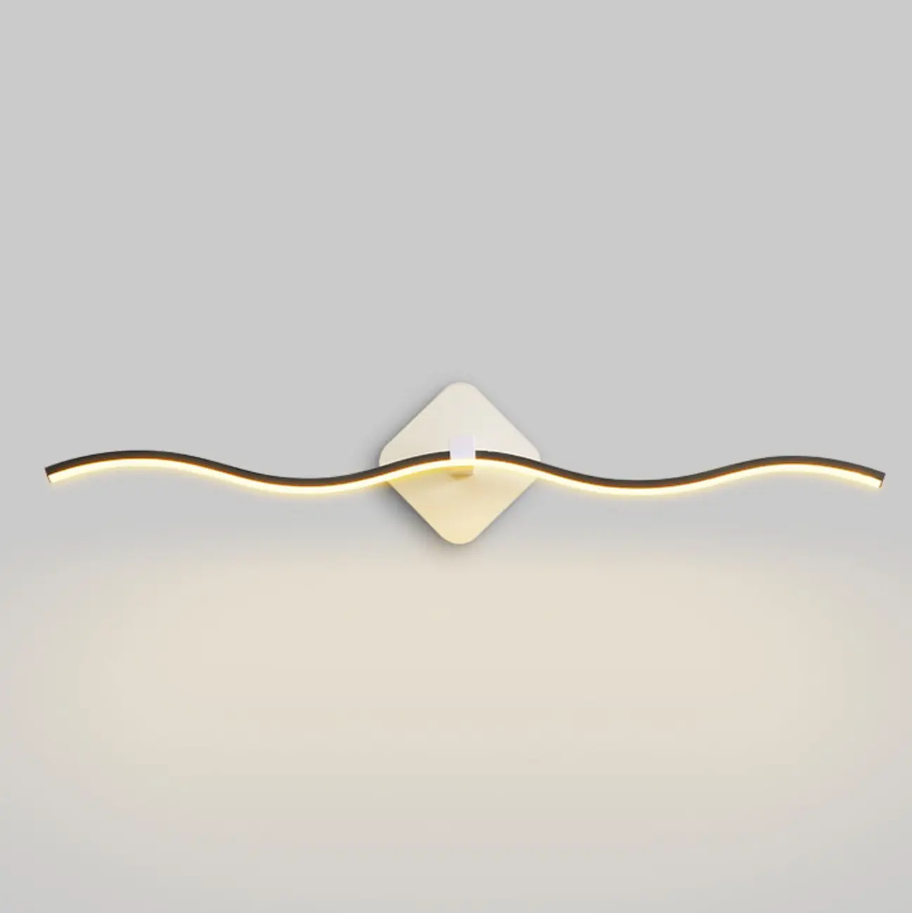 Contemporary Metal Wave Shaped LED Vanity Light for Bathroom Image - 9 | homeyfad