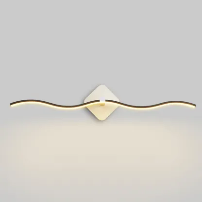 Contemporary Metal Wave Shaped LED Vanity Light for Bathroom Image - 9