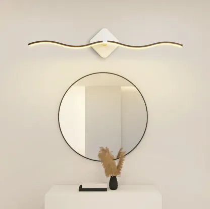 Contemporary Metal Wave Shaped LED Vanity Light for Bathroom Image - 13
