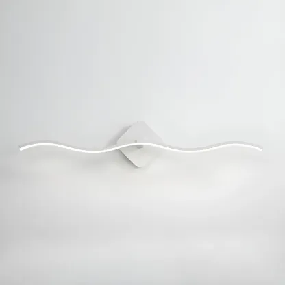 Contemporary Metal Wave Shaped LED Vanity Light for Bathroom Image - 15