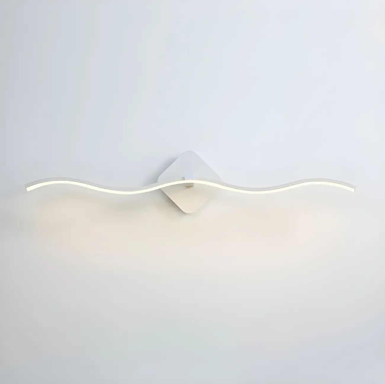 Contemporary Metal Wave Shaped LED Vanity Light for Bathroom Image - 16