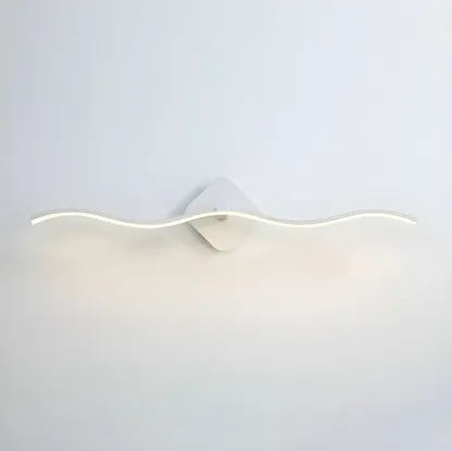 Contemporary Metal Wave Shaped LED Vanity Light for Bathroom Image - 16