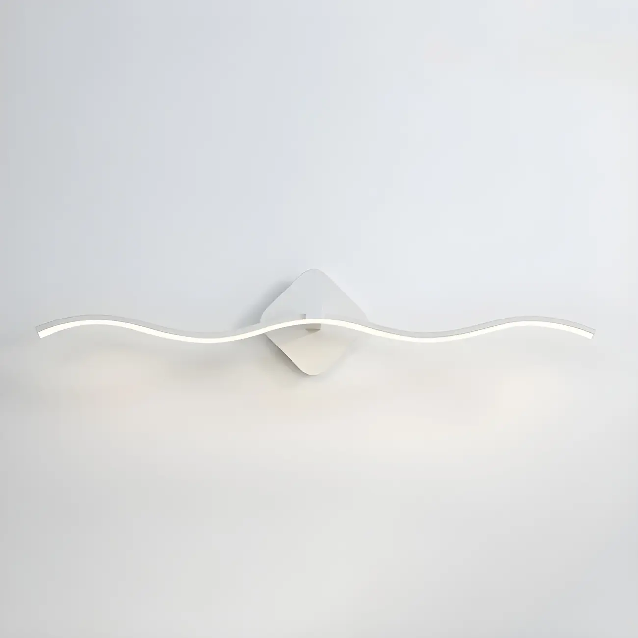 Contemporary Metal Wave Shaped LED Vanity Light for Bathroom Image - 17 | homeyfad