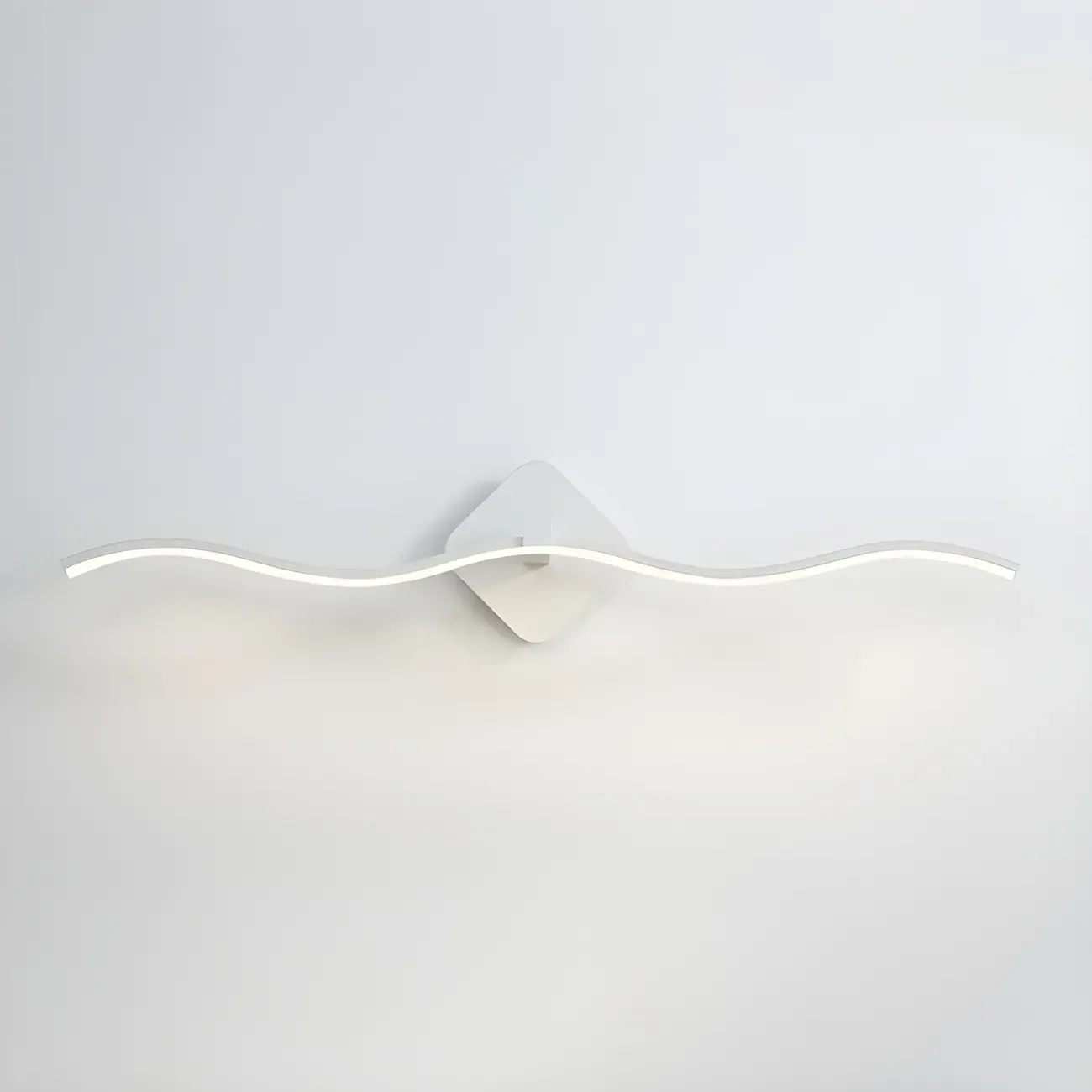 Contemporary Metal Wave Shaped LED Vanity Light for Bathroom Image - 17