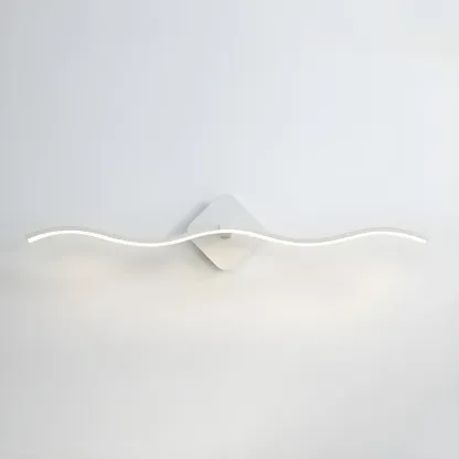 Contemporary Metal Wave Shaped LED Vanity Light for Bathroom Image - 17