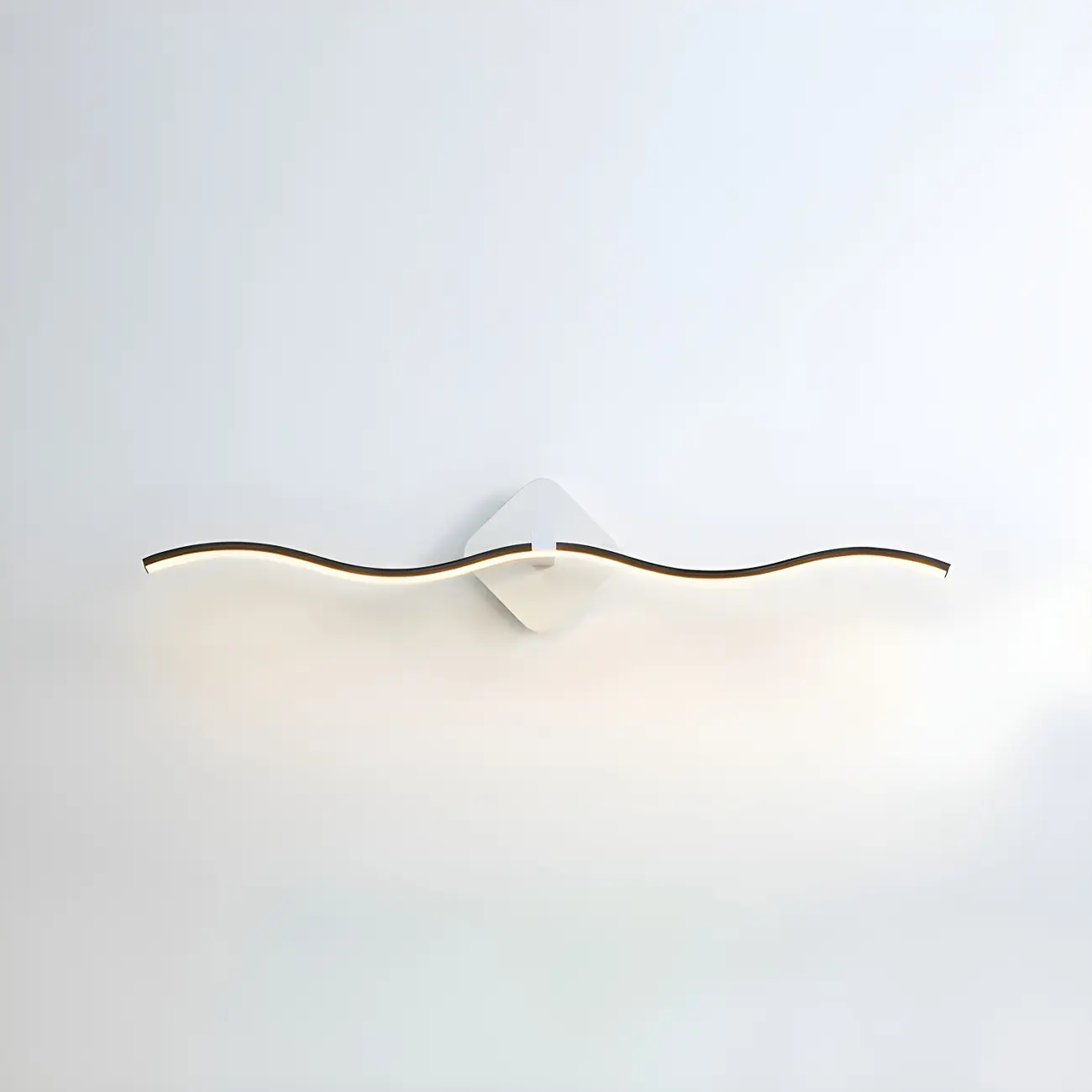 Contemporary Metal Wave Shaped LED Vanity Light for Bathroom Image - 19 | homeyfad