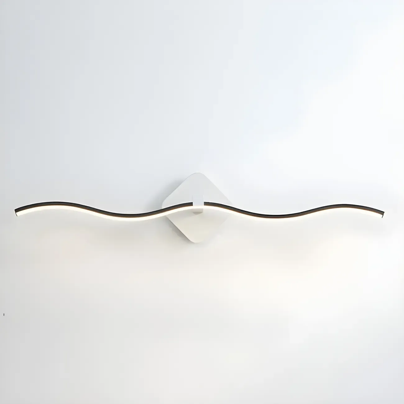 Contemporary Metal Wave Shaped LED Vanity Light for Bathroom Image - 20