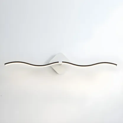 Contemporary Metal Wave Shaped LED Vanity Light for Bathroom Image - 20