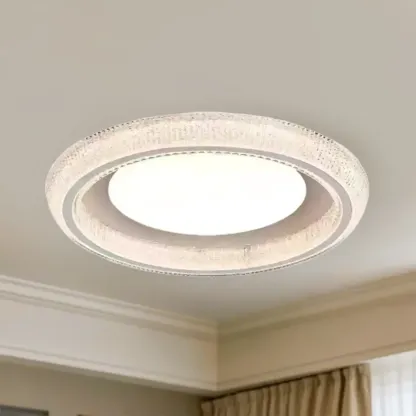 Modern Dimmable Crystal Flush Ceiling Light for Bedroom Image - 6