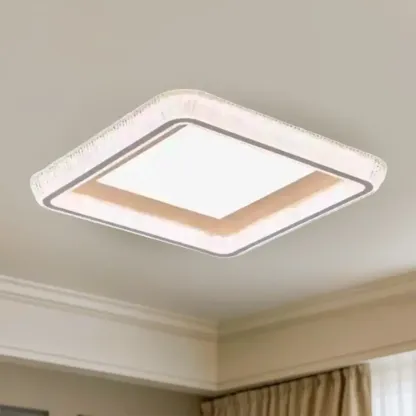 Modern Dimmable Crystal Flush Ceiling Light for Bedroom Image - 7
