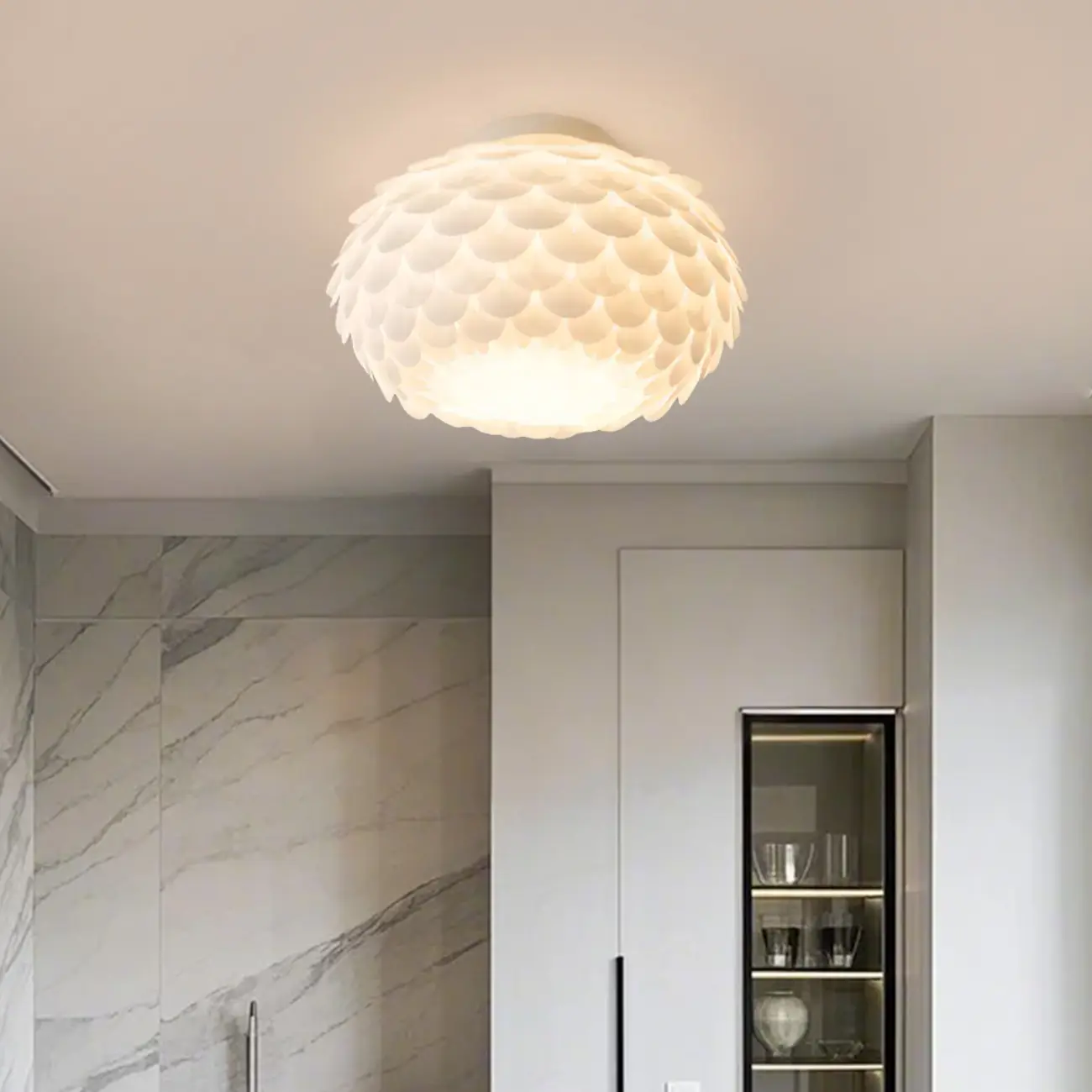 Stylish Ceiling Light with Feather Shade for Home Decor  Image - 2 | homeyfad