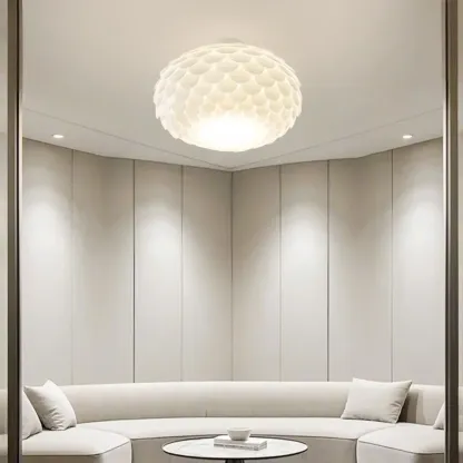 Stylish Ceiling Light with Feather Shade for Home Decor  Image - 3