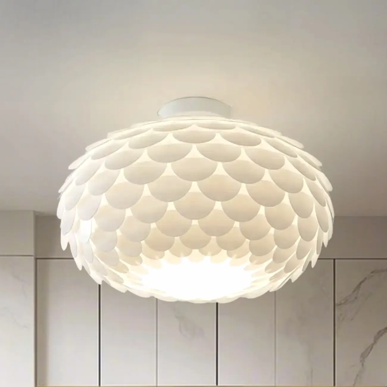 Stylish Ceiling Light with Feather Shade for Home Decor  Image - 4 | homeyfad