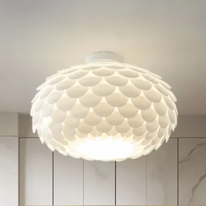 Stylish Ceiling Light with Feather Shade for Home Decor  Image - 4