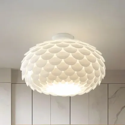 Stylish Ceiling Light with Feather Shade for Home Decor  Image - 6