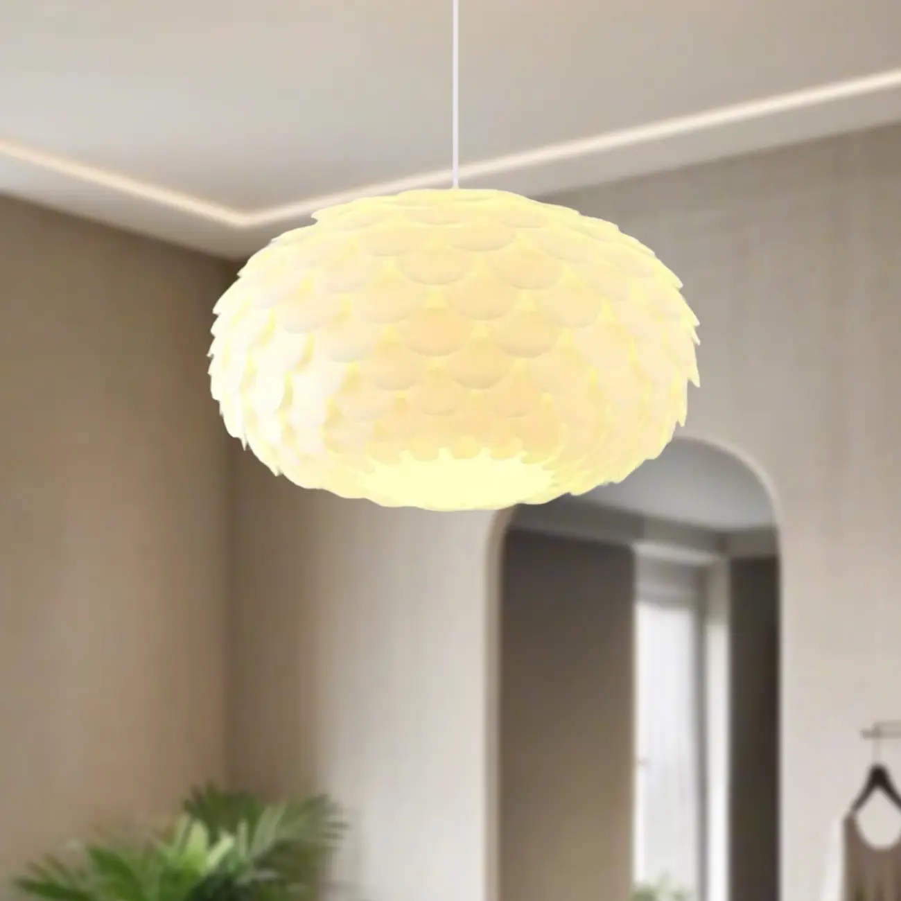 Stylish Ceiling Light with Feather Shade for Home Decor  Image - 7 | homeyfad