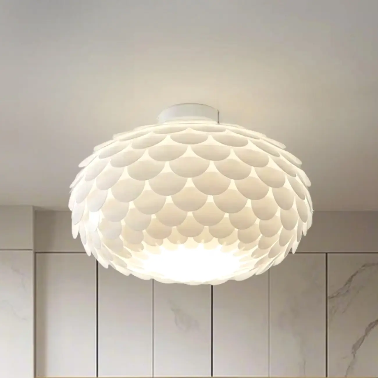 Stylish Ceiling Light with Feather Shade for Home Decor  Image - 8 | homeyfad